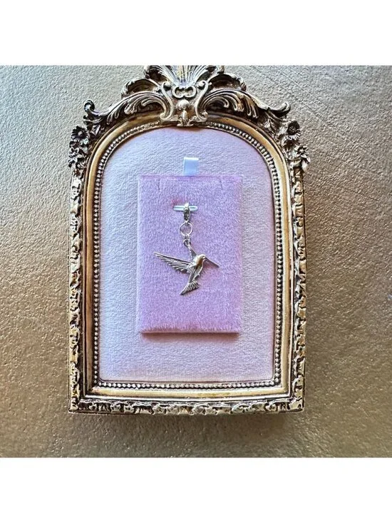 Hummingbird Charm Pendant With Lobster Clasp - Stainless Steel Waterproof - Picture 8 of 16